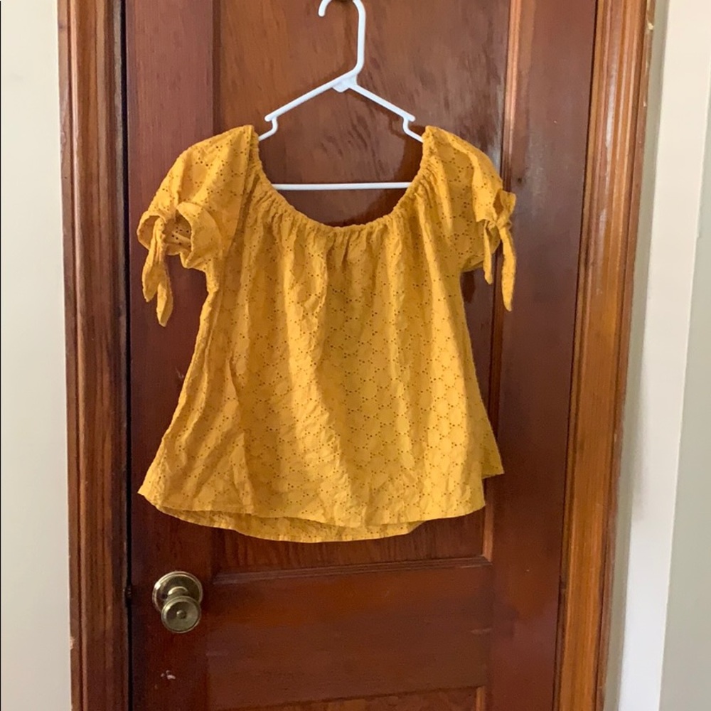 Yellow off the shoulder top large